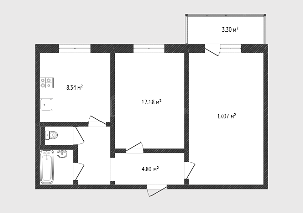 2-к квартира, 50 кв.м., Широтная улица, 25А