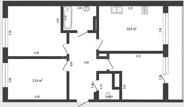 3-к квартира, 74 кв.м., улица Газовиков, 65