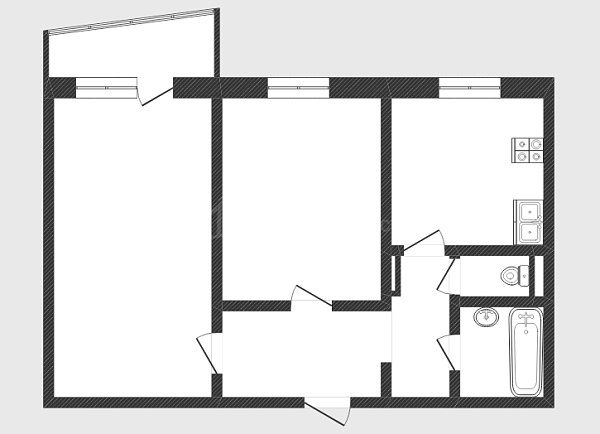 2-к квартира, 50 кв.м., улица Газовиков, 8