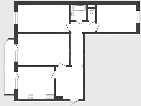 3-к квартира, 91 кв.м., улица Московский Тракт, 141к1