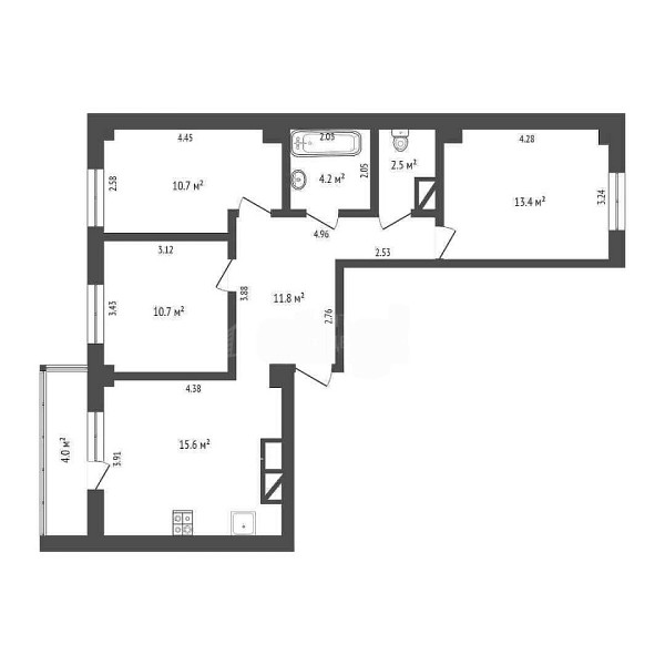 2-к квартира, 69 кв.м., улица Фёдора Достоевского, 24