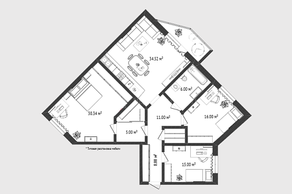 3-к квартира, 128 кв.м., Харьковская улица, 68