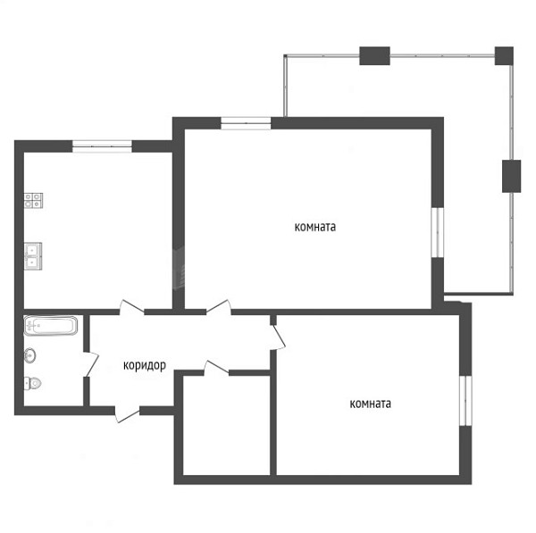 2-к квартира, 64 кв.м., улица Мельникайте, 138