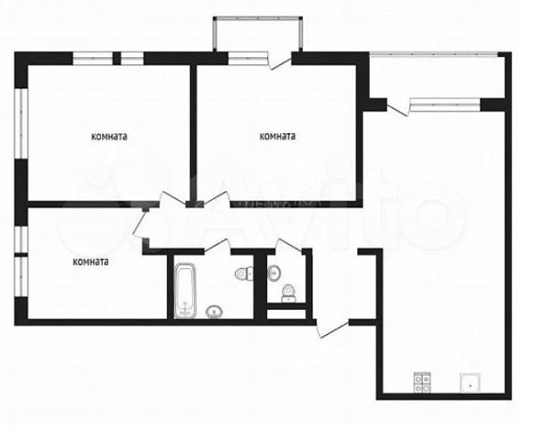 3-к квартира, 85 кв.м., Полевая улица, 117к1 3-к квартира, 85 кв.м., Полевая улица, 117к1