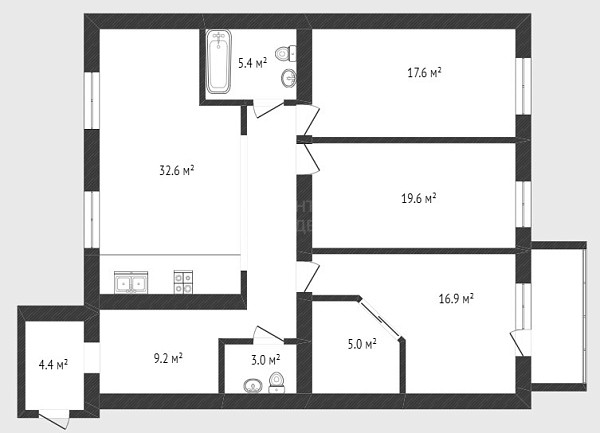 3-к квартира, 122 кв.м., Академический проезд, 7