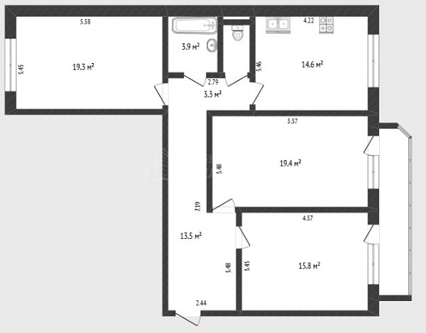 3-к квартира, 91 кв.м., улица 30 лет Победы, 148