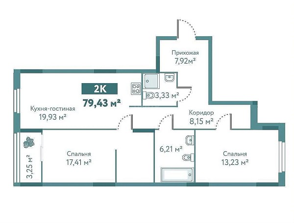 2-к квартира, 79 кв.м., улица Павла Никольского, 14