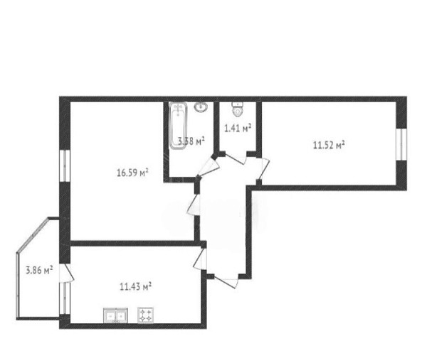 2-к квартира, 49 кв.м., улица Беляева, 33к2