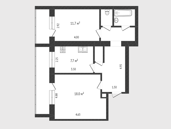 2-к квартира, 53 кв.м., улица Елизарова, 74