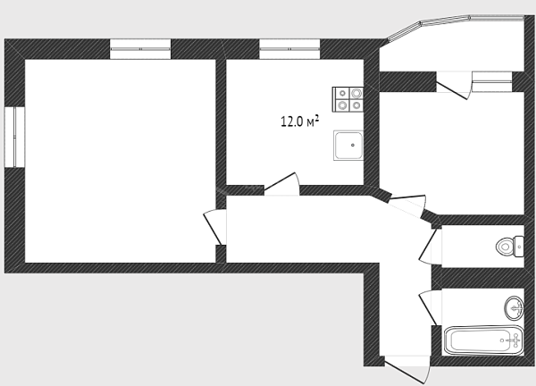 2-к квартира, 68 кв.м., Мельничная улица, 8