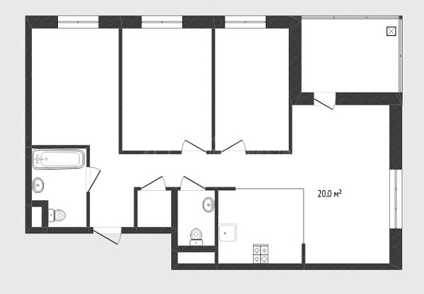 3-к квартира, 79 кв.м., Невская улица, 109