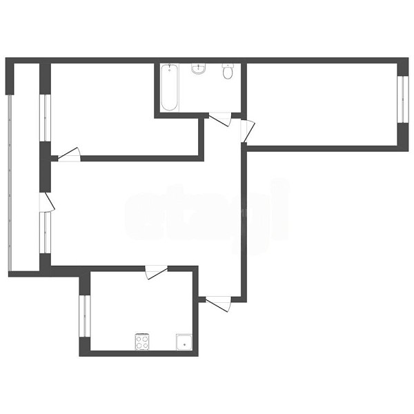 3-к квартира, 58 кв.м., улица Дружбы, 157