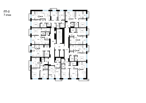 3-к квартира в новостройке, 85 кв.м.