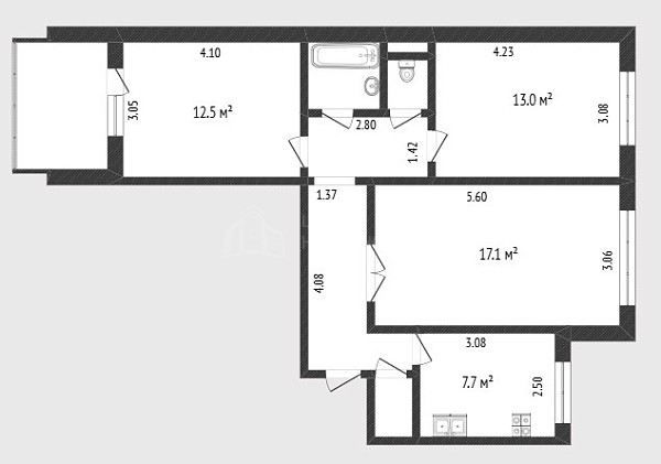 3-к квартира, 65 кв.м., Народная улица, 8