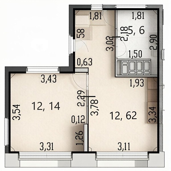 1-к квартира, 31 кв.м., улица Тимофея Чаркова, 87