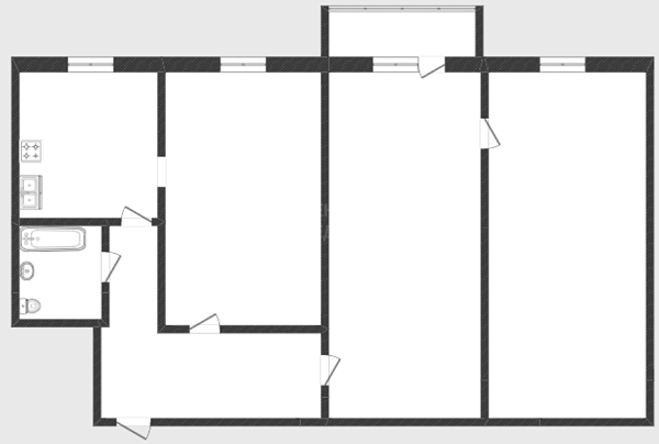 3-к квартира, 56 кв.м., улица Парфёнова, 28