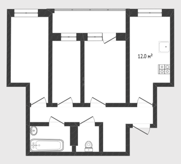 3-к квартира, 79 кв.м., улица Михаила Сперанского, 33