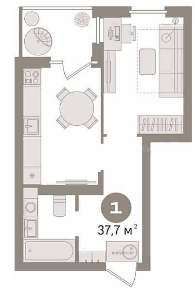 1-к квартира, 37 кв.м., улица Михаила Сперанского, 39