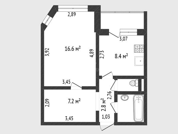1-к квартира, 40 кв.м., Широтная улица, 128А