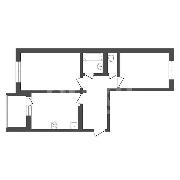 2-к квартира, 55 кв.м., улица Василия Подшибякина, 19