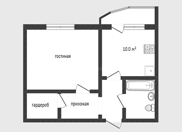 1-к квартира, 40 кв.м., улица Пермякова, 69