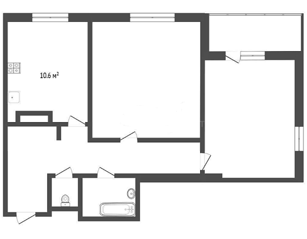 2-к квартира, 58 кв.м., улица Мельникайте, 2к10