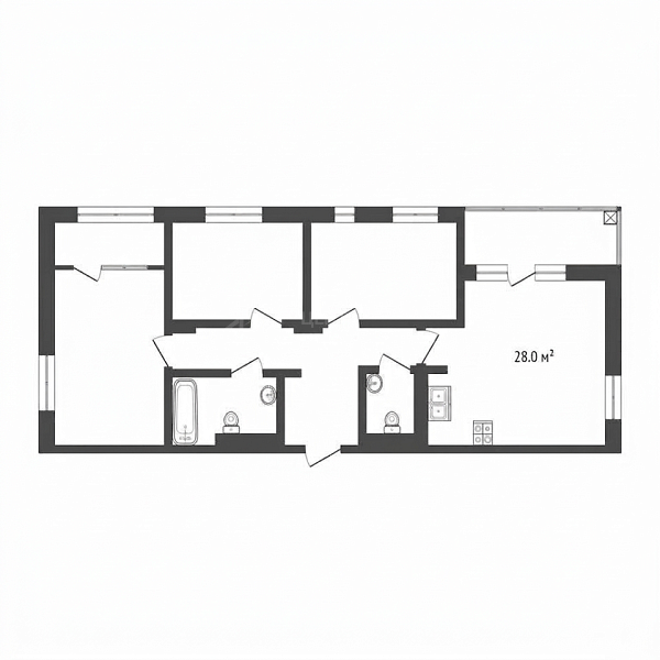3-к квартира, 80 кв.м., Тюменская улица, 1