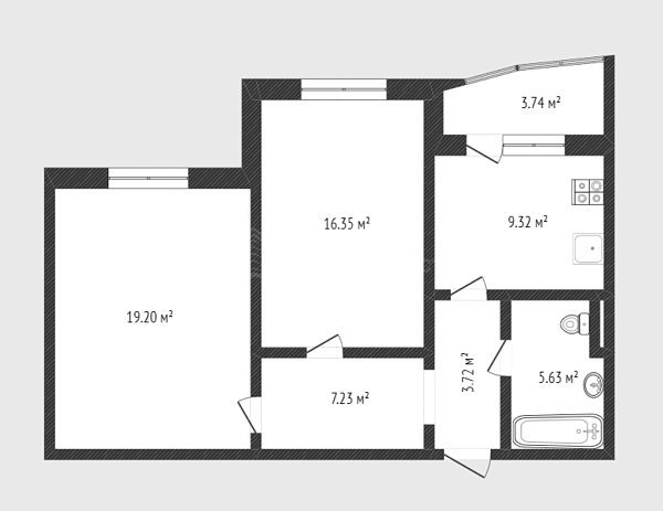 2-к квартира, 62 кв.м., Кремлёвская улица, 85к1