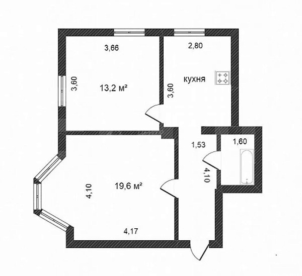 2-к квартира, 51 кв.м., улица Ленина, 63