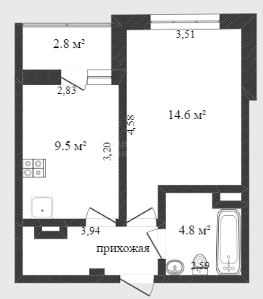 1-к квартира, 34 кв.м., Тихий проезд, 2