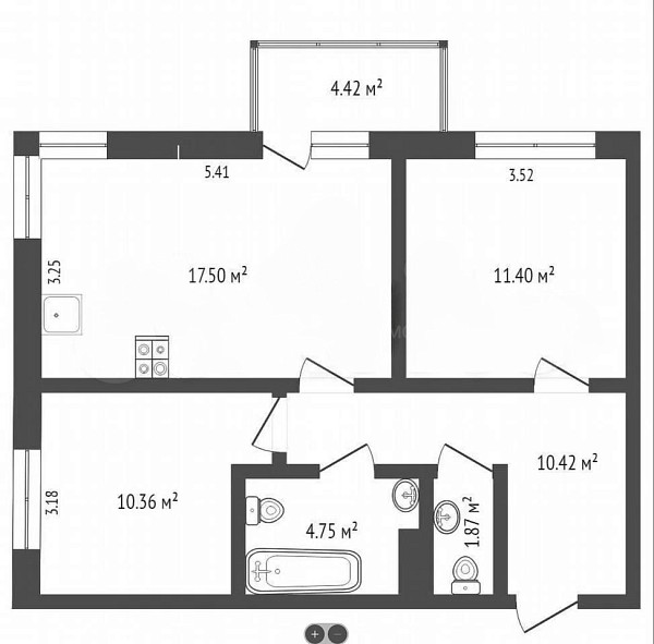 2-к квартира, 57 кв.м., Профсоюзная улица, 63