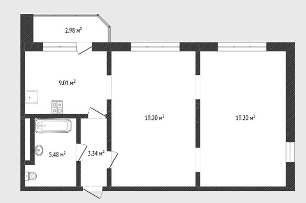 2-к квартира, 56 кв.м., улица Федюнинского, 58к2