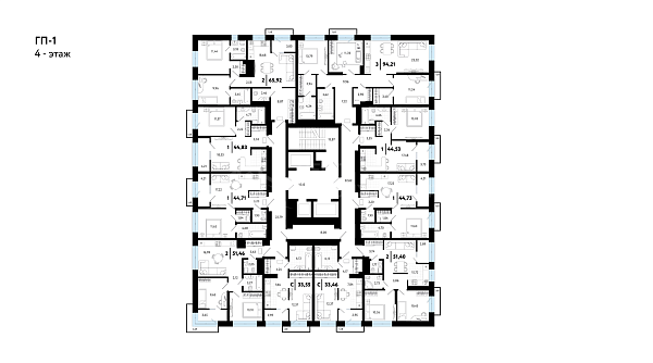 3-к квартира в новостройке, 94 кв.м.