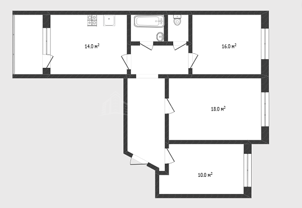 3-к квартира, 66 кв.м., улица Немцова, 50