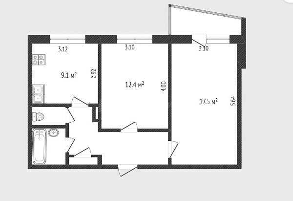 2-к квартира, 51 кв.м., микрорайон Восточный, улица Моторостроителей, 7