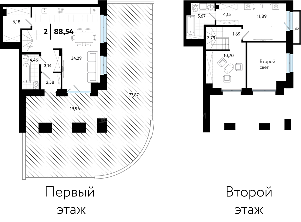3-к квартира в новостройке, 88 кв.м., ул Бирюзова, 8