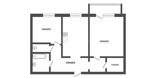 2-к квартира, 50 кв.м., улица Домостроителей, 12А