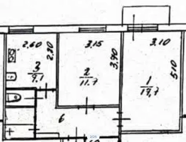 2-к квартира, 47 кв.м., улица Щорса, 5А