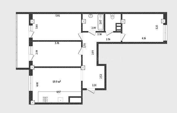 3-к квартира, 83 кв.м., Кремлёвская улица, 112к1