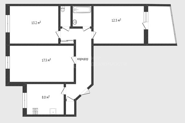 3-к квартира, 64 кв.м., улица Червишевский Тракт, 94