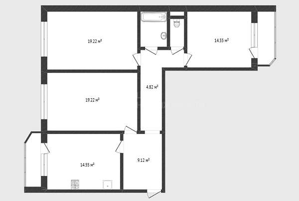 3-к квартира, 89 кв.м., улица Созидателей, 3