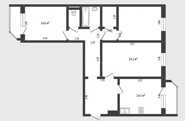 3-к квартира, 89 кв.м., улица Бориса Опрокиднева, 12