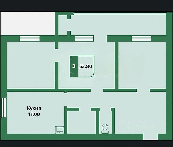 3-к квартира, 62 кв.м., улица Монтажников, 2