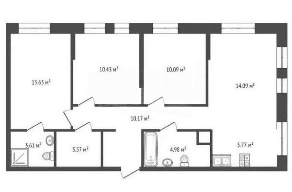 3-к квартира, 76 кв.м., улица Первооткрывателей, 8
