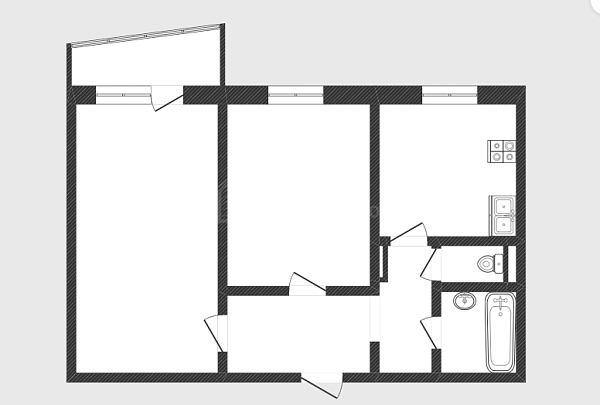 2-к квартира, 52 кв.м., улица Газовиков, 8