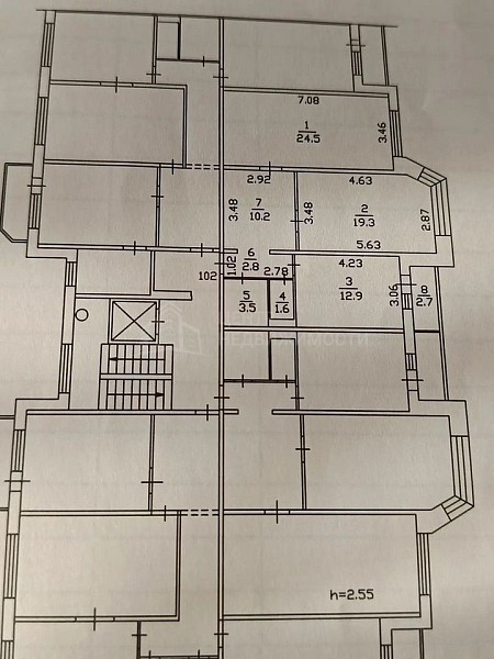 2-к квартира, 74 кв.м.
