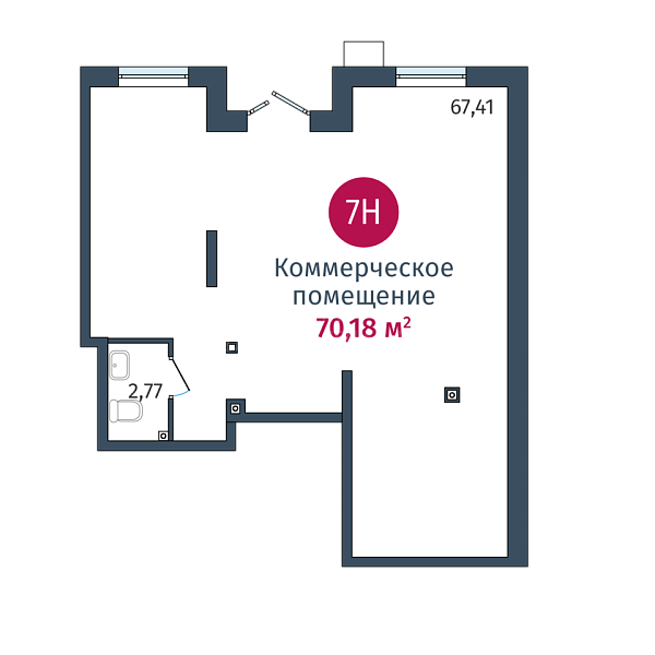 Квартира в новостройке, 70 кв.м., улица Сергея Джанбровского,  д. 27, к. 2