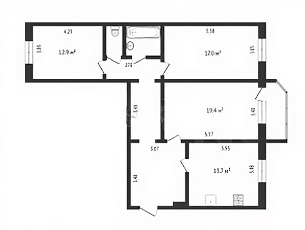 3-к квартира, 86 кв.м., Холодильная улица, 116