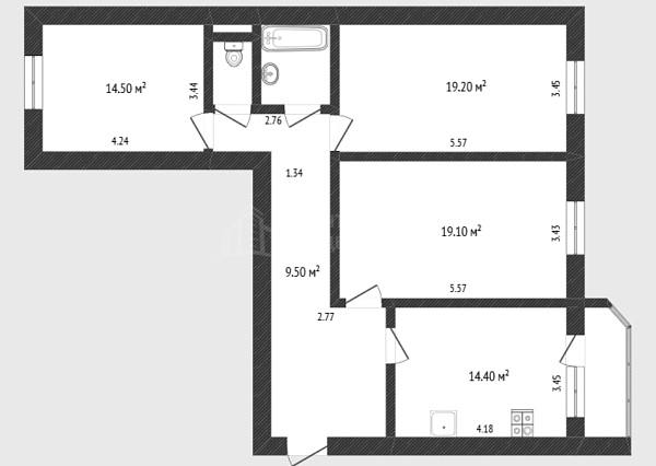 3-к квартира, 92 кв.м., улица Федюнинского, 60к2