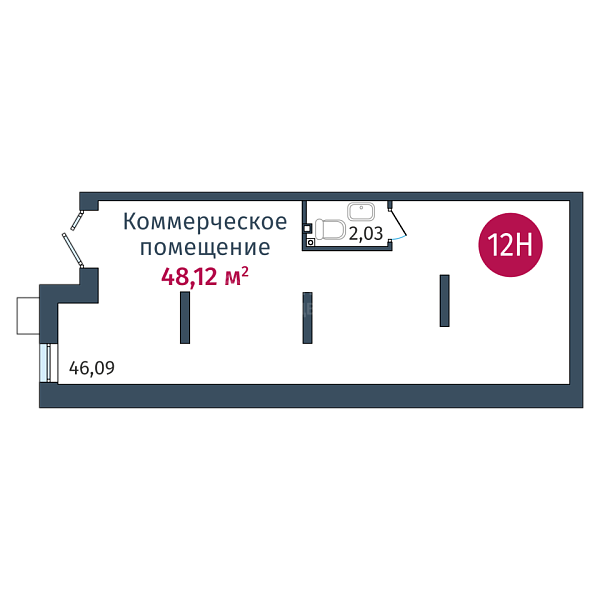 Квартира в новостройке, 48 кв.м., улица Сергея Джанбровского,  д. 27, к. 2